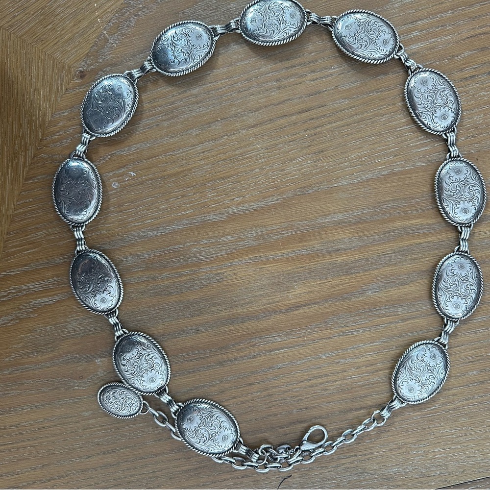 Elegant Silver Oval Silver Belt